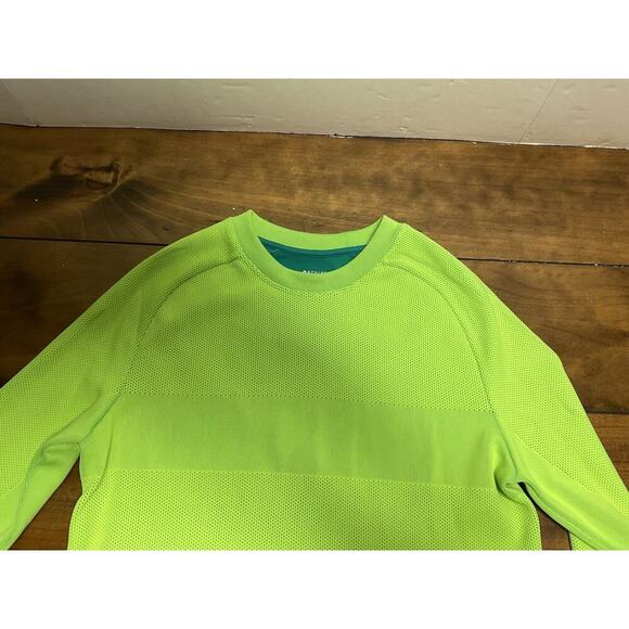 Athleta Neon Green Small Turbo Seamless Long Sleeve Sweatshirt Crop - Picture 3 of 9